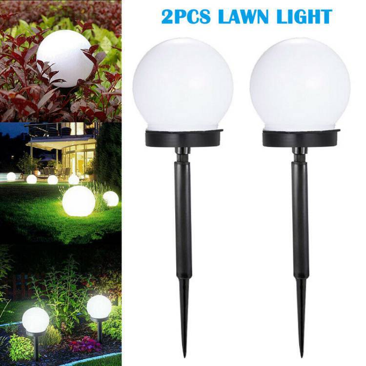 Cross-border e-commerce courtyard decorative landscape light, 10cm round ball light, outdoor lawn light, ground-mounted solar bulb light Application Scenario
