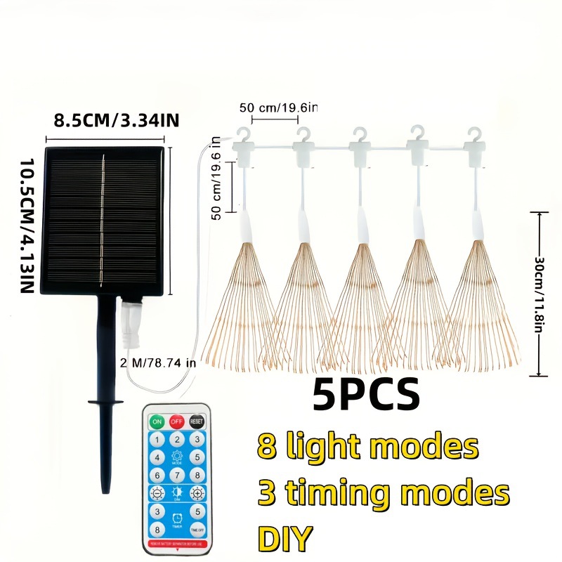 5PCS Hanging Solar Starburst Sphere Light, 450 LED Solar Application Scenario