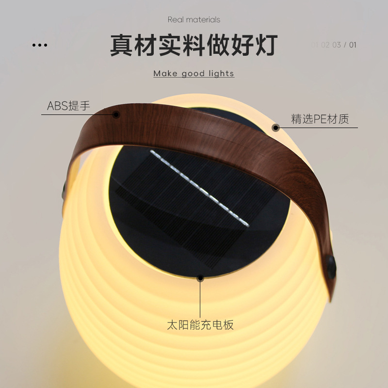Courtyard lamps, outdoor household lamps, outdoor garden solar lawn lamps, landscape decoration LED table lamps, charging portable lamps Specification drawing
