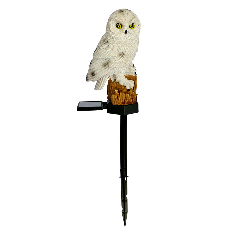 Solar owl resin lamps, animal resin lamps, courtyard lawn lamps, garden decorative lamps, landscape night lights Item Picture