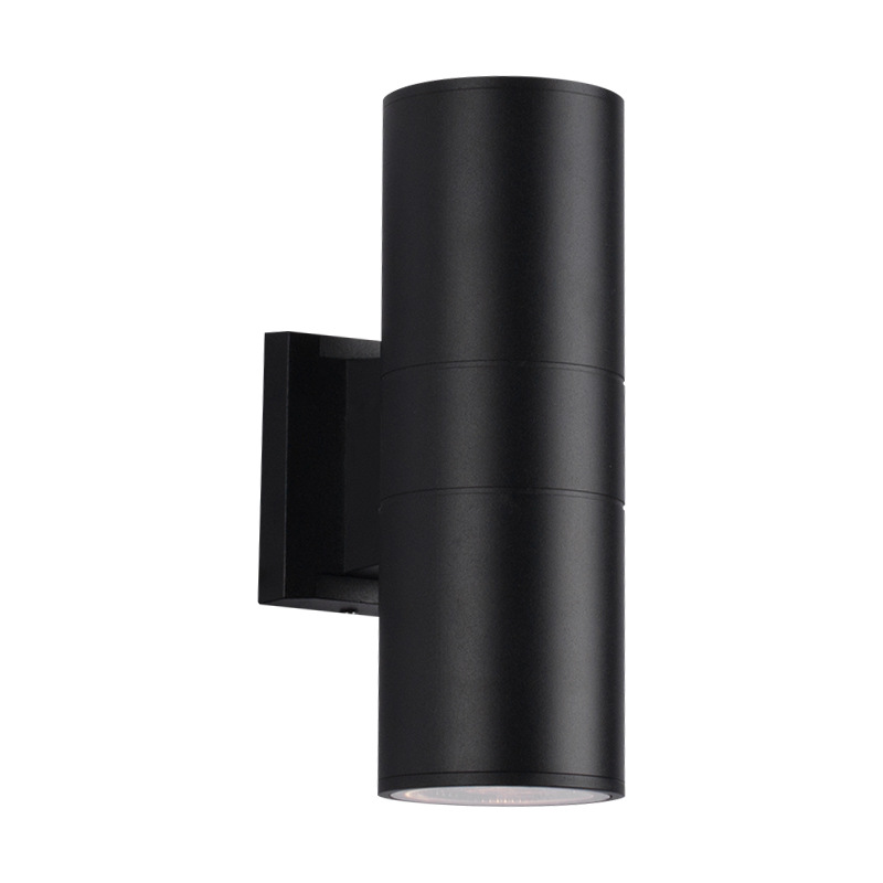 LED outdoor wall lamps, double-head and single-head circular exterior wall top and bottom spotlights, courtyard outdoor column and fence lights, waterproof 12W Item Picture