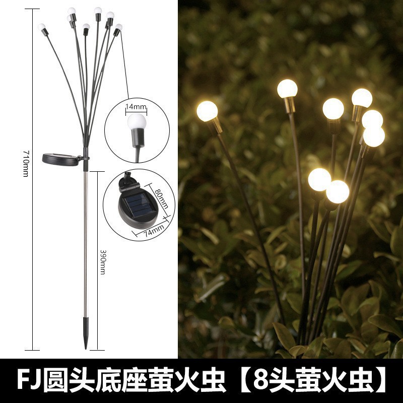 Cross-border LED solar lawn lights, wind-driven firefly lights, outdoor courtyard garden ground lights, waterproof camping lights details Picture