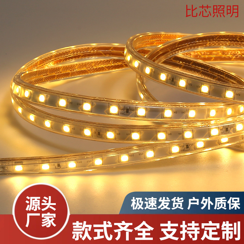 led5050 single-row outdoor waterproof, energy-saving and power-saving soft light strip for home decoration ceiling, outdoor lighting, KTV and bar atmosphere details Picture