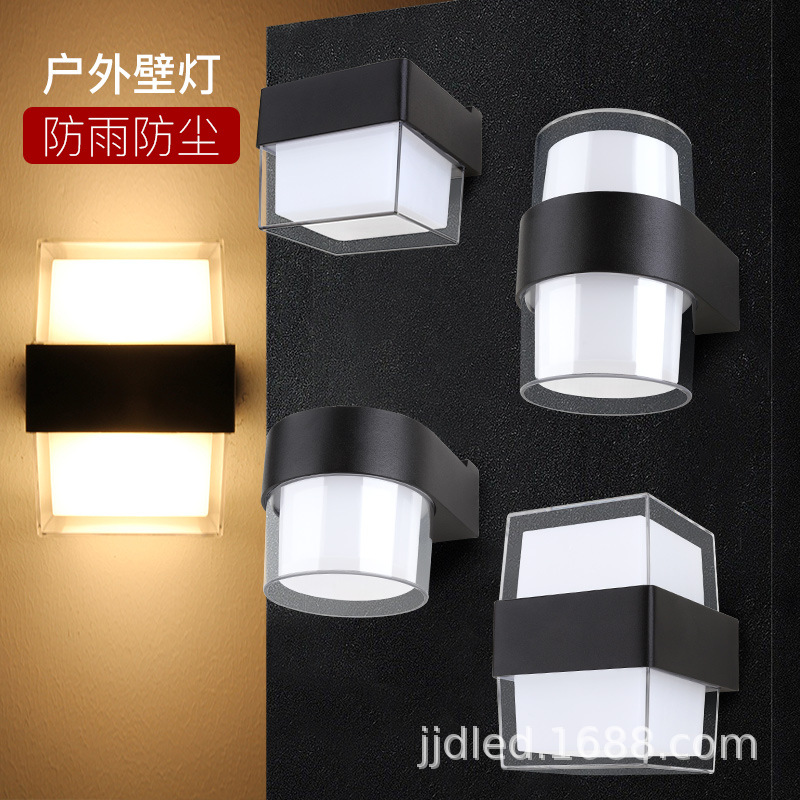Outdoor wall lamps, LED waterproof exterior wall, store lighting decoration, modern and simple corridor, balcony, outdoor wall, courtyard lamps full figure