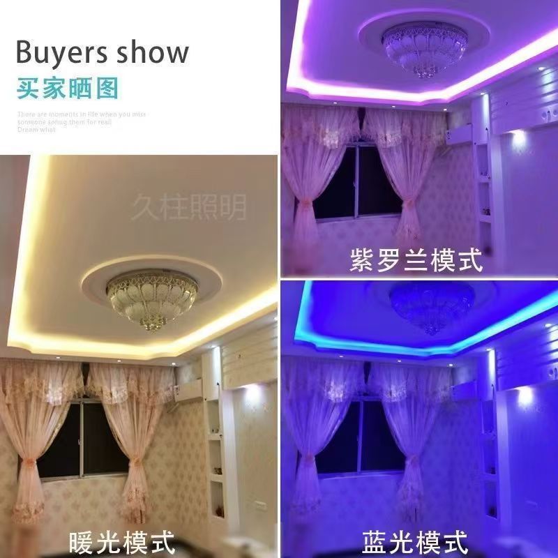 led three-color color-changing atmosphere color-changing light strip, high-brightness household decoration exterior waterproof ceiling living room light strip, 220V Application Scenario