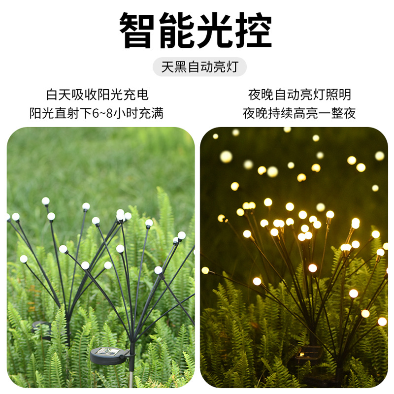 Cross-border solar lawn light, garden light, LED wind firefly ground insert light, garden decoration, dynamic festival light D Specification drawing