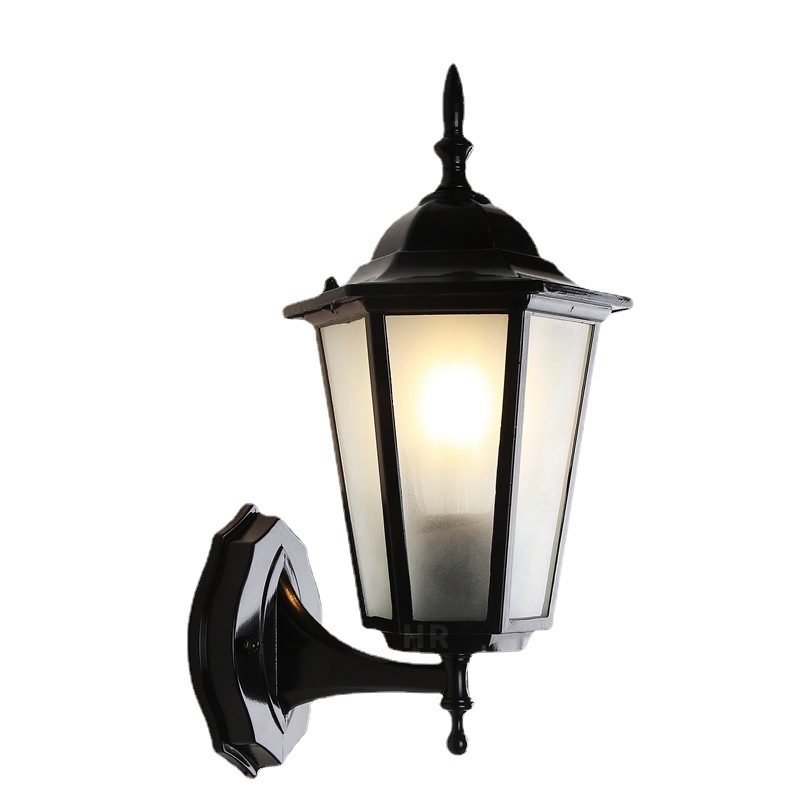 Engineering outdoor hexagonal small wall lamp, modern and simple wall lamp, industrial style decorative wall lamp, creative retro corridor lamp Item Picture