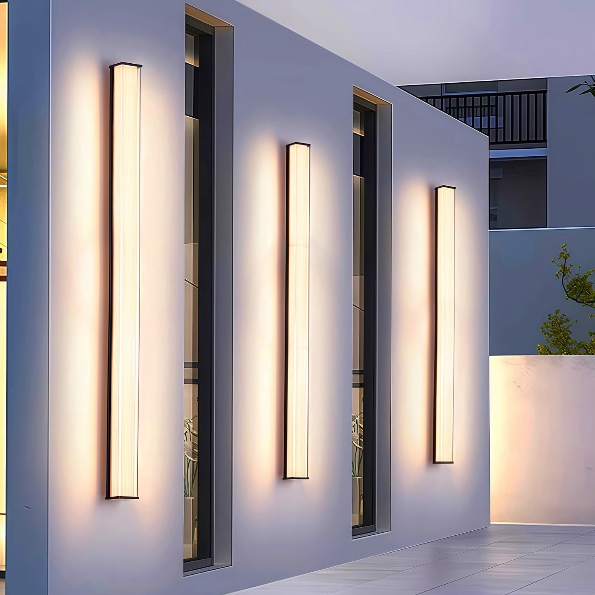 Long strip wall lamps, corridor lamps, outdoor waterproof, bedroom, living room, aluminum materials, sunroom wall lamps, entrance hall, balcony, terrace Specification drawing