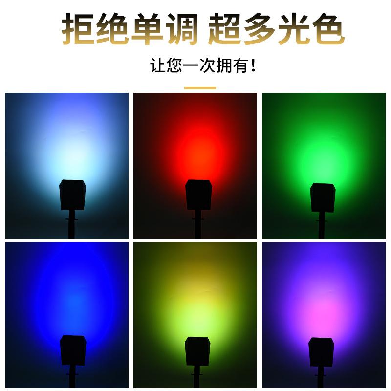 Solar-powered color concentrating spotlights, courtyard outdoor lights, outdoor yard home ultra-bright lighting, LED wall lamps, cross-border Specification drawing
