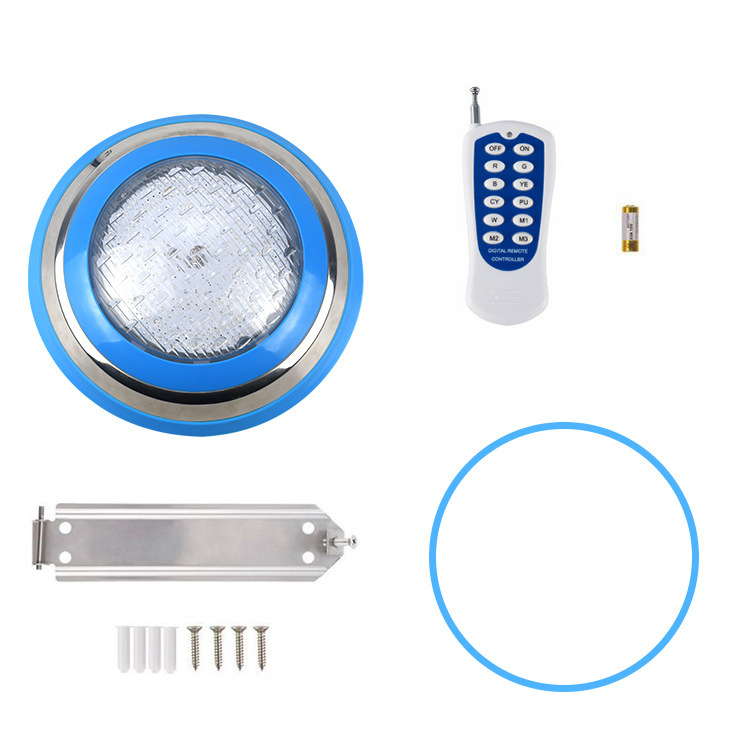 LED12v stainless steel RGB wireless remote control 35w swimming pool light, IP68 waterproof seven-color light, 18W low-voltage underwater light Item Picture