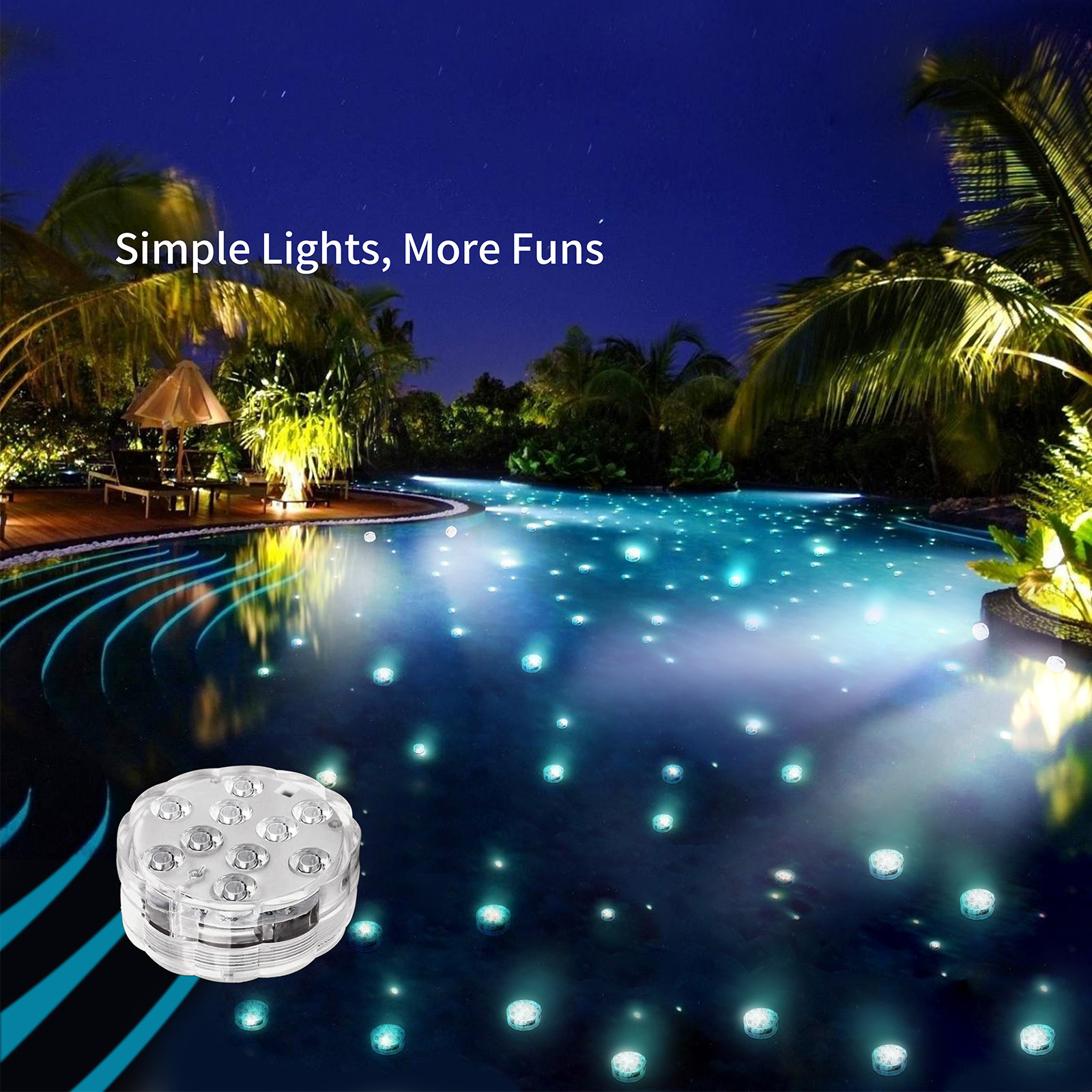 24-key remote control LED knob underwater light, aquarium fish tank underwater decorative candle light, colorful plum blossom diving light Application Scenario