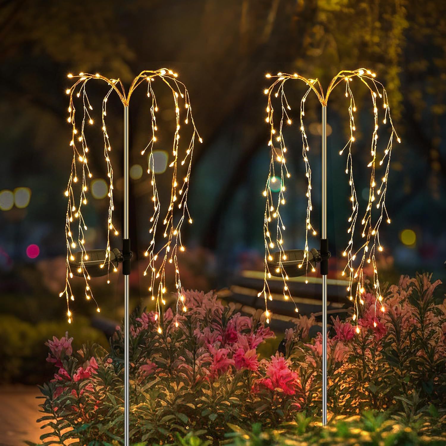 Cross-border led solar firecracker lights, copper wire smoke lanterns, string courtyard lawn decorative lights, Christmas festival atmosphere lights details Picture