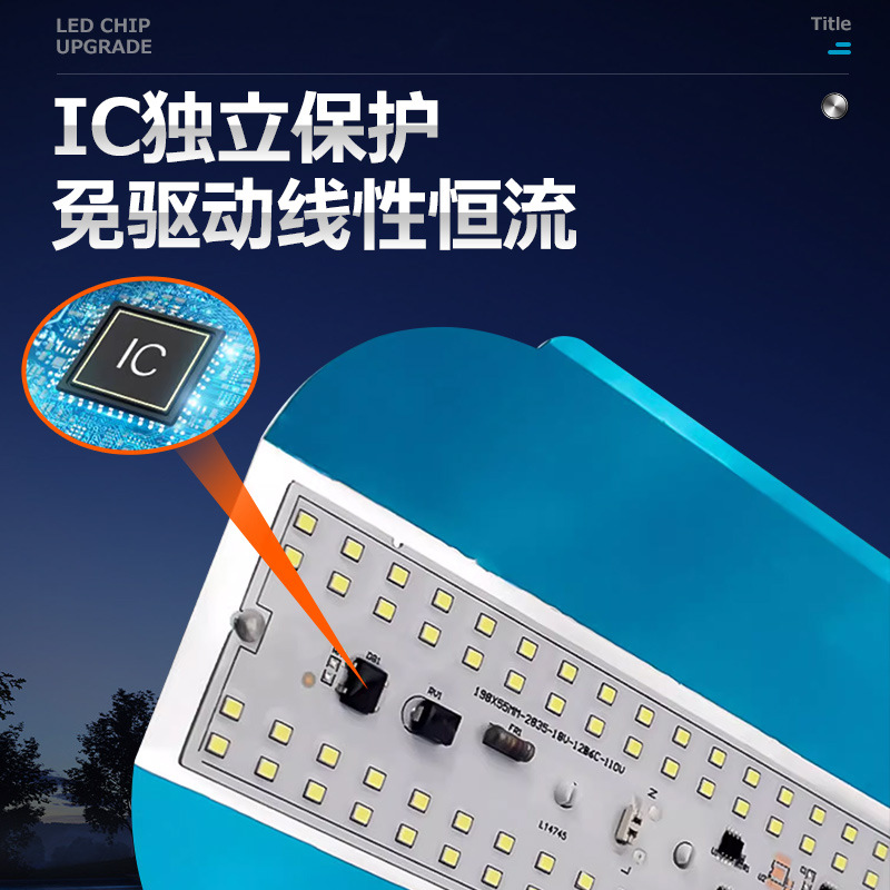 Wholesale of 110v led iodine tungsten lamps for construction site lighting, simple floodlights, high-power high-brightness waterproof outdoor iodine tungsten lamps details Picture