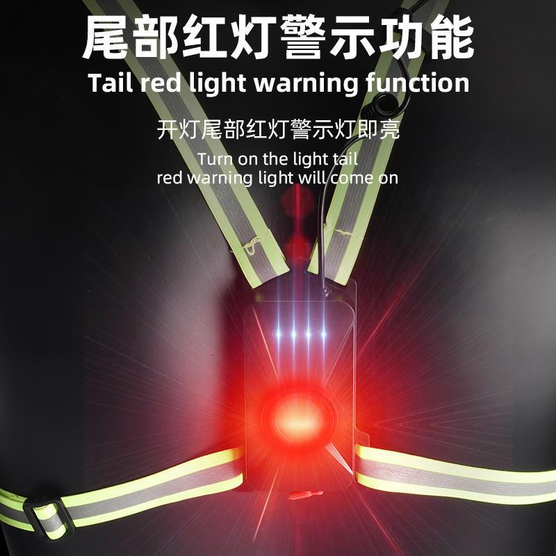 Cross-border new Type-c charging running light, chest light, outdoor mountain climbing sports night running light, running light warning light details Picture