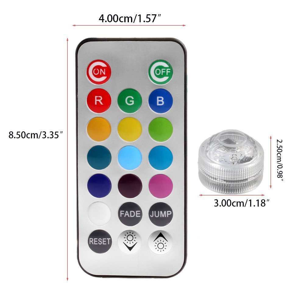 3CM diamond twist lamp set, 10 full-color 20-key remote control waterproof lamps details Picture