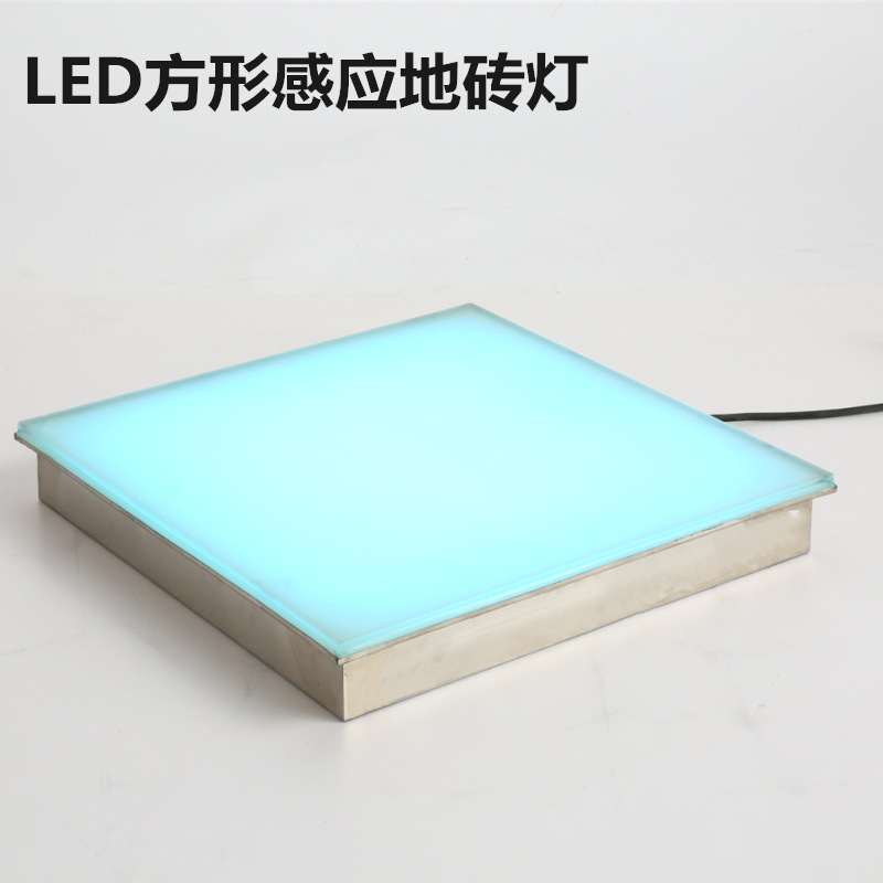 Kunlang Lighting LED floor tile light, gravity human body sensor floor light, foot-stepped sound, seven-color light, buried light Specification drawing