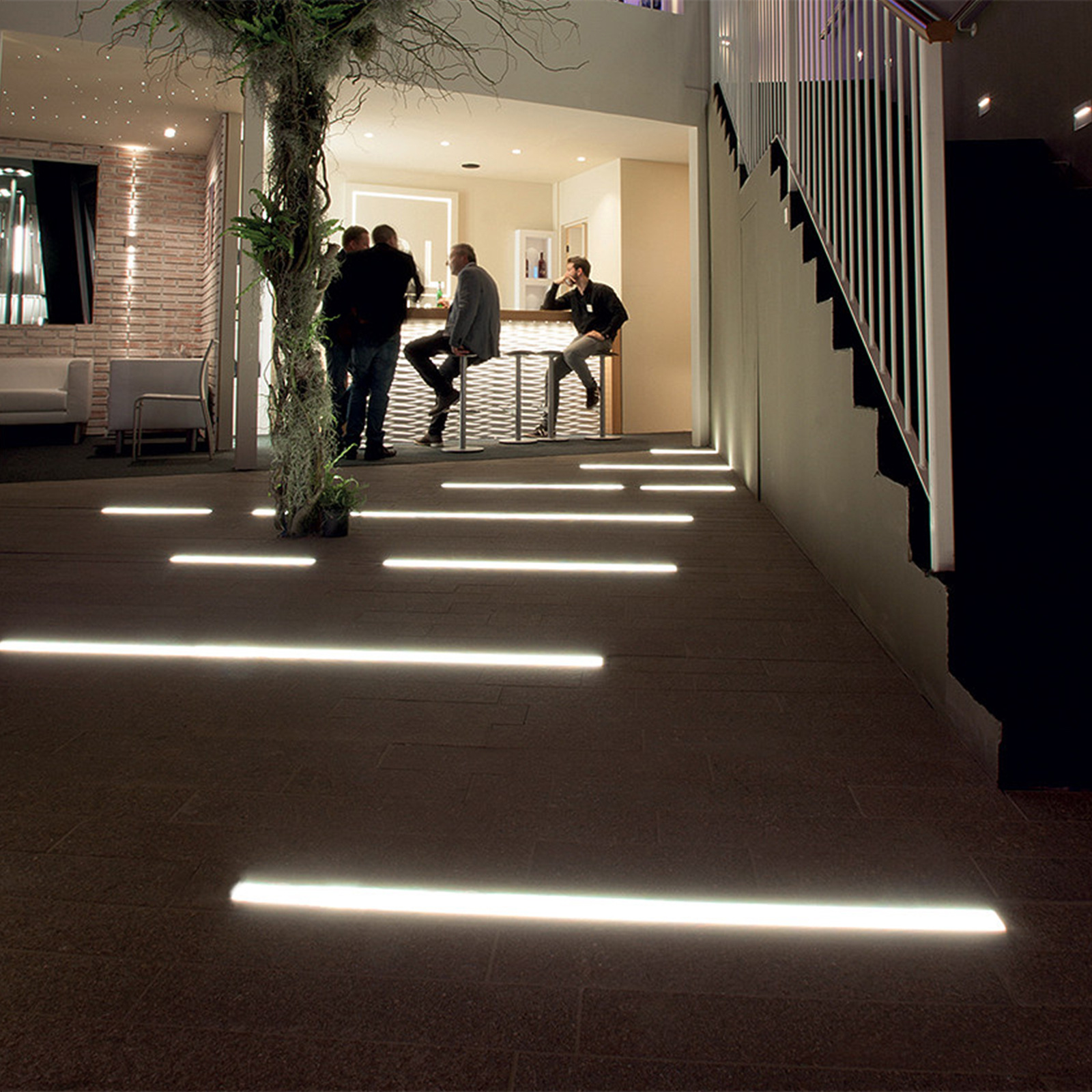 led floor tile light, embedded pressure-resistant stainless steel seven-color waterproof outdoor square non-standard project long strip floor tile light details Picture