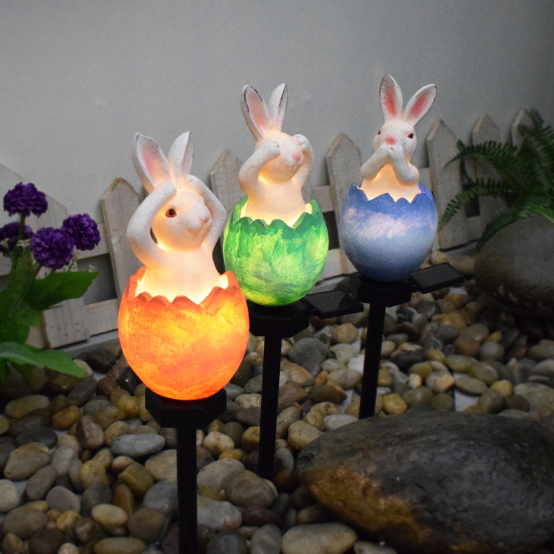Cross-border new solar outdoor lawn light, resin ground plug cartoon animal decorative garden and courtyard landscape light details Picture