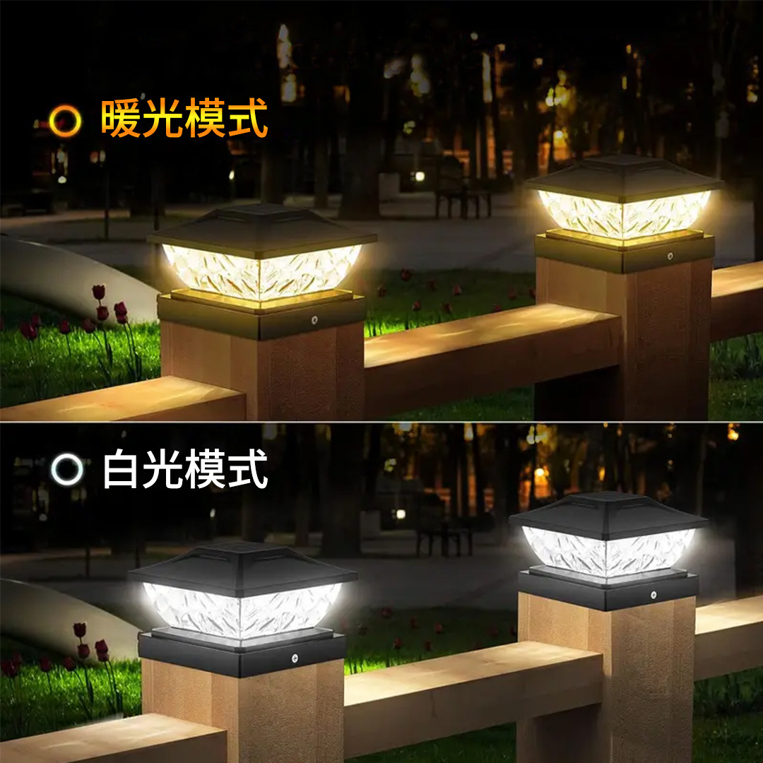 Cross-border solar column lights, outdoor waterproof villa door column lights, fence lights, outdoor courtyard lights, column head lights Application Scenario