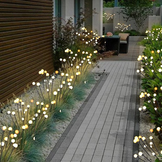 Cross-border solar lawn light, garden light, LED wind firefly ground insert light, garden decoration, dynamic festival light D Application Scenario