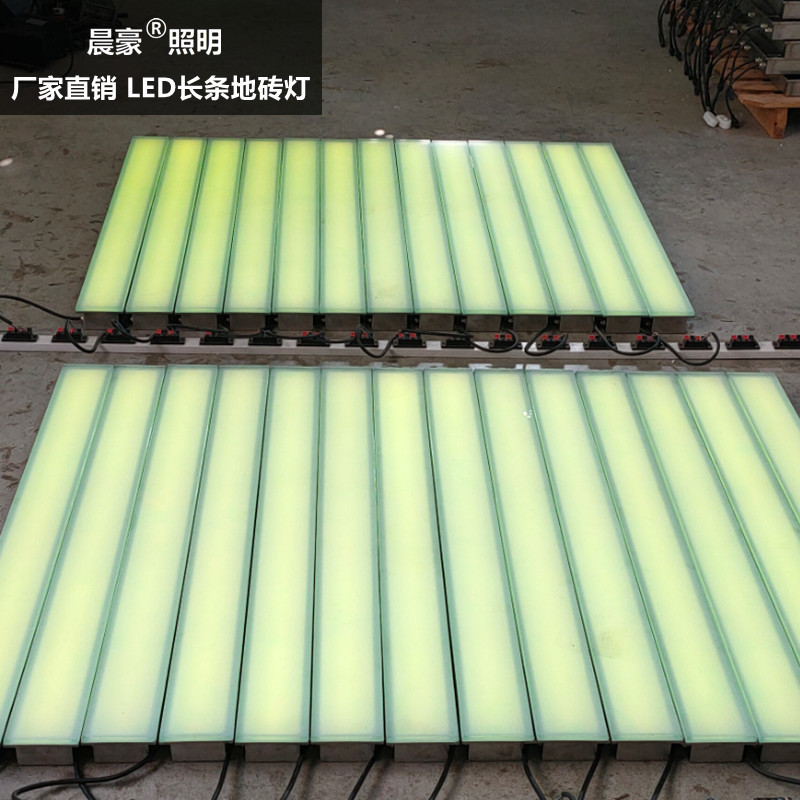 led long strip floor tile light, outdoor park square embedded line ground lamp, square induction luminous floor tile Specification drawing