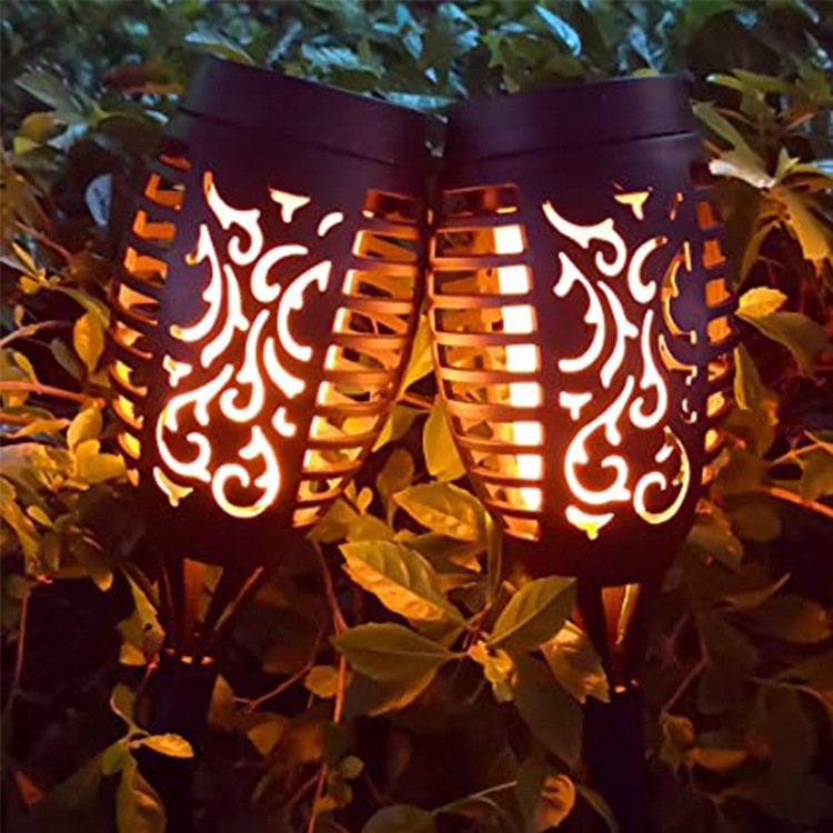 Solar mini flame lamp outdoor garden 7-color blue and purple garden balcony landscape ground insert lawn lamp Specification drawing