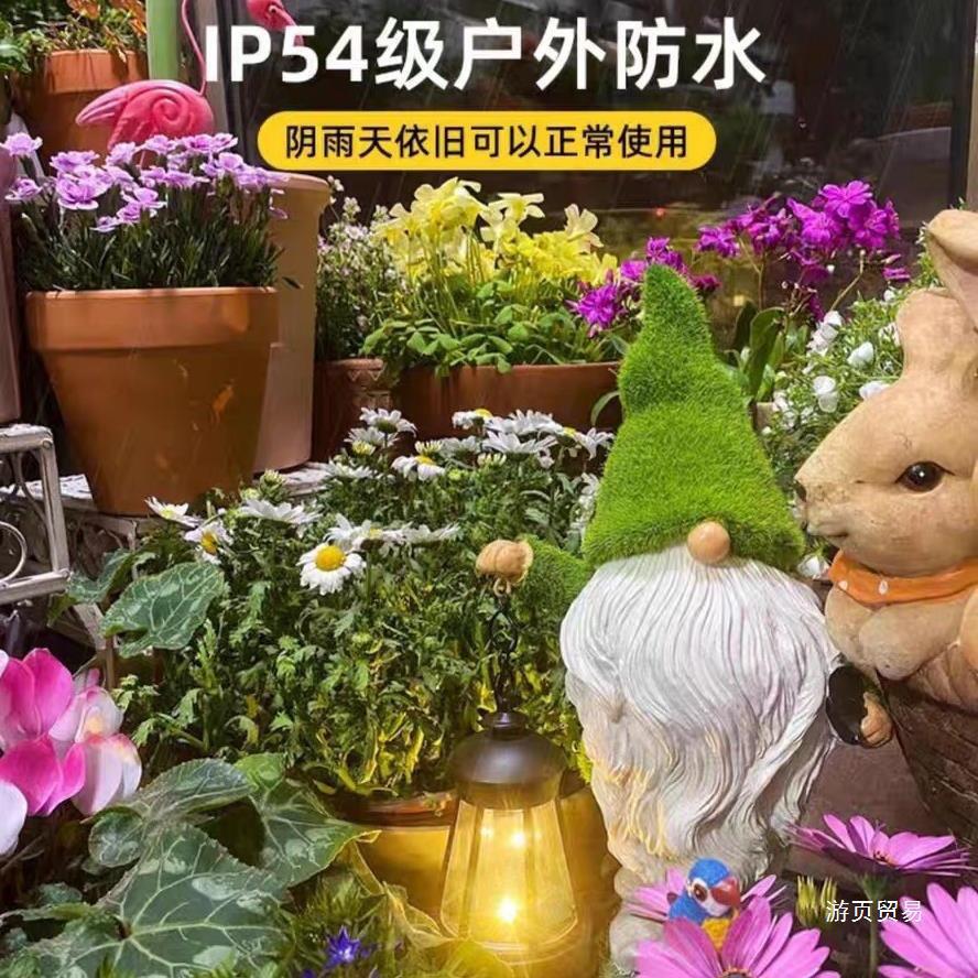 Outdoor solar resin lamps, Christmas elves, dwarf ornaments, succulent garden courtyard lamps, landscape layout, German plants Specification drawing