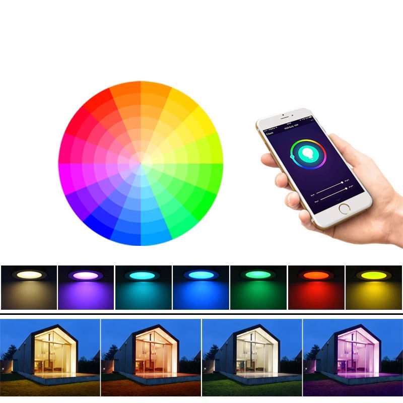 Factory direct sales, Graffiti smart APP, outdoor wall lamps, dimmable color-changing LED garden lamps, garden lamps, lawn lamps Specification drawing