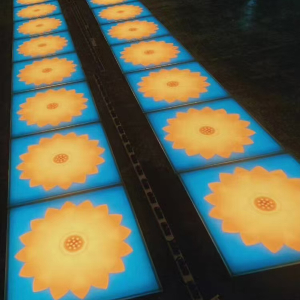 Customized pattern and text floor tile lights, logo projection ground lights, commercial square traffic diversion decoration. We support customization based on provided drawings details Picture