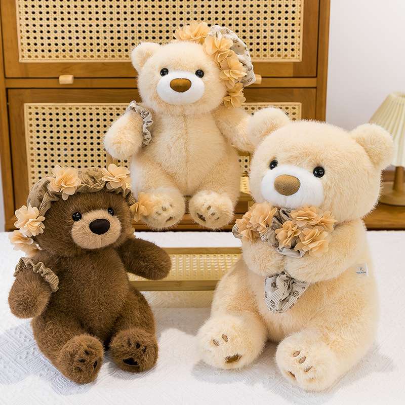 New style hairband bouquet bear plush toy 30cm 40cm 50cm