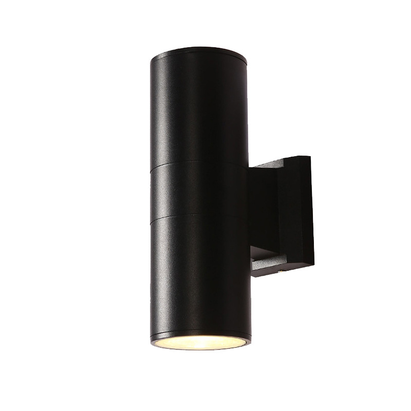 LED outdoor wall lamps, double-head wall lamps for walkways, circular top and bottom lighting, modern and simple style wall lamps for courtyard villas Item Picture
