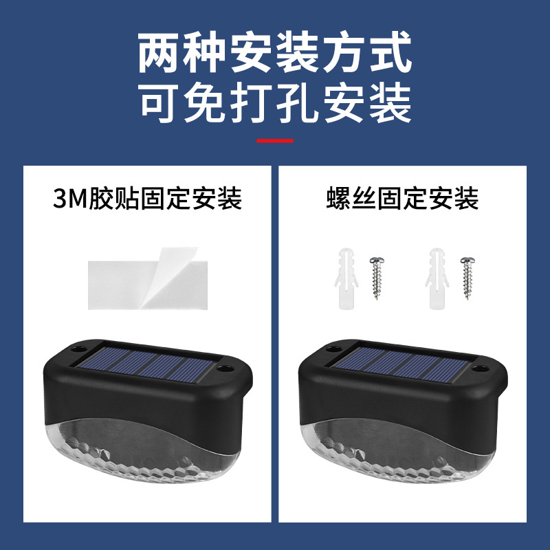 New outdoor solar-powered railing lights, staircase lights, fence and wall step lights, villa and courtyard seven-character landscape lights Application Scenario
