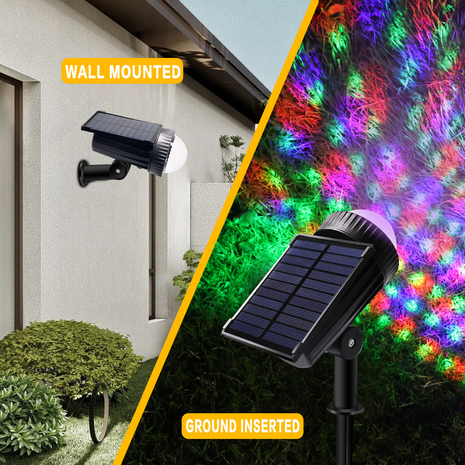 New outdoor solar spotlights, lawn projection water drop lights, floodlights, wall lamps, road, courtyard and garden tree lights details Picture