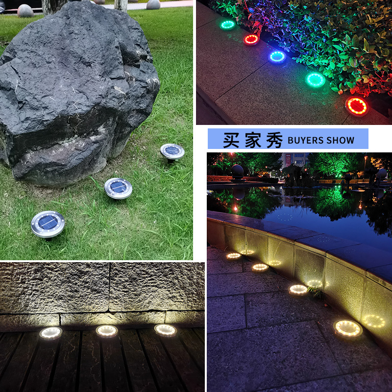 Solar floor lights, outdoor courtyard garden lawn lights, yard staircase villa landscape buried lights, waterproof ground plug-in lights Application Scenario