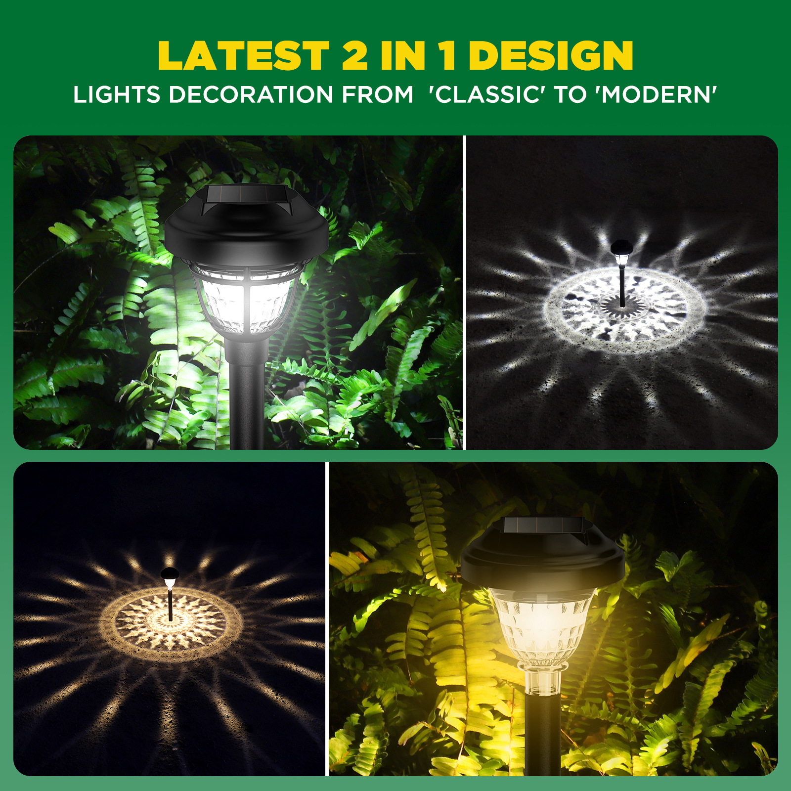 Solar lawn lights, courtyard entrance, garage, home, outdoor garden, outdoor light and shadow projection, cross-border solar lights Specification drawing