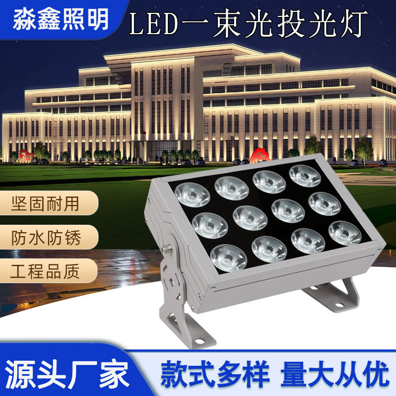 led projector light, outdoor waterproof, ultra-bright, one-beam light focus, remote exterior wall washing, landscape lighting project projector light full figure