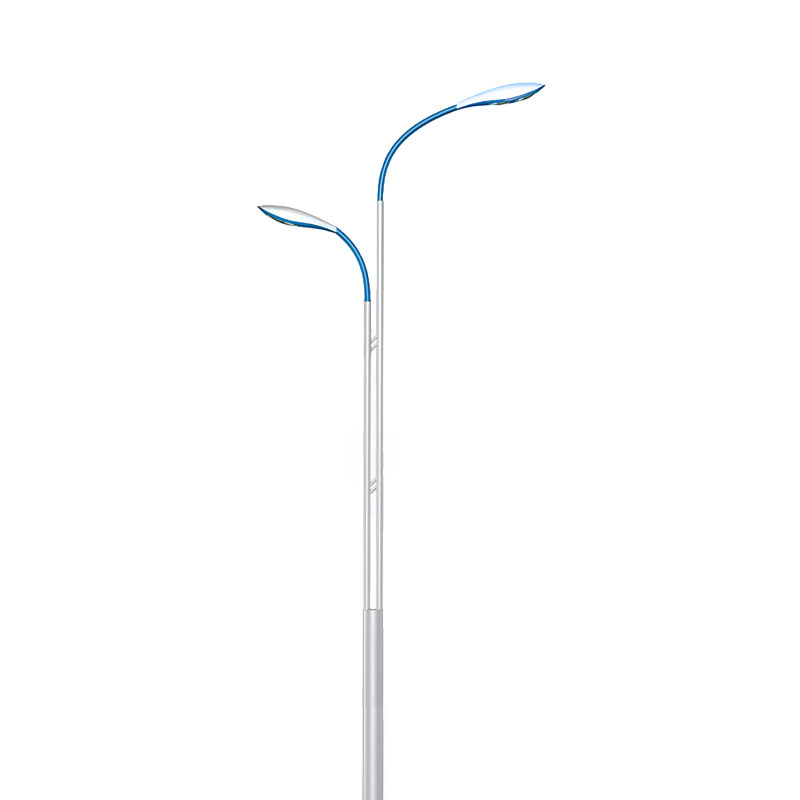 LED city power double-arm street lamps, high and low arm double-head street lamps, 8m, 10m, 12m road lighting street lamp pole manufacturers Item Picture