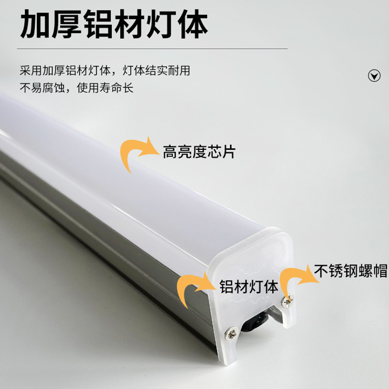 LED guardrail tube wall-washing light, exposed storefront lighting, outdoor building waterproof, aluminum material potting line light details Picture