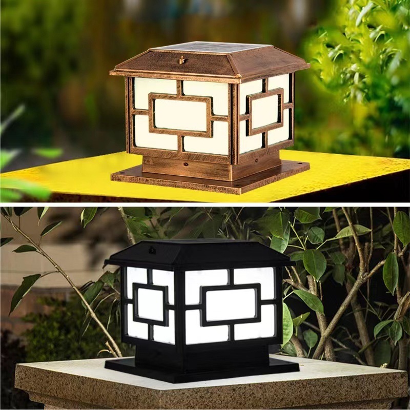Solar column head lights, villa outdoor fence lights, courtyard lights, home garden new solar lights, gate chain Application Scenario
