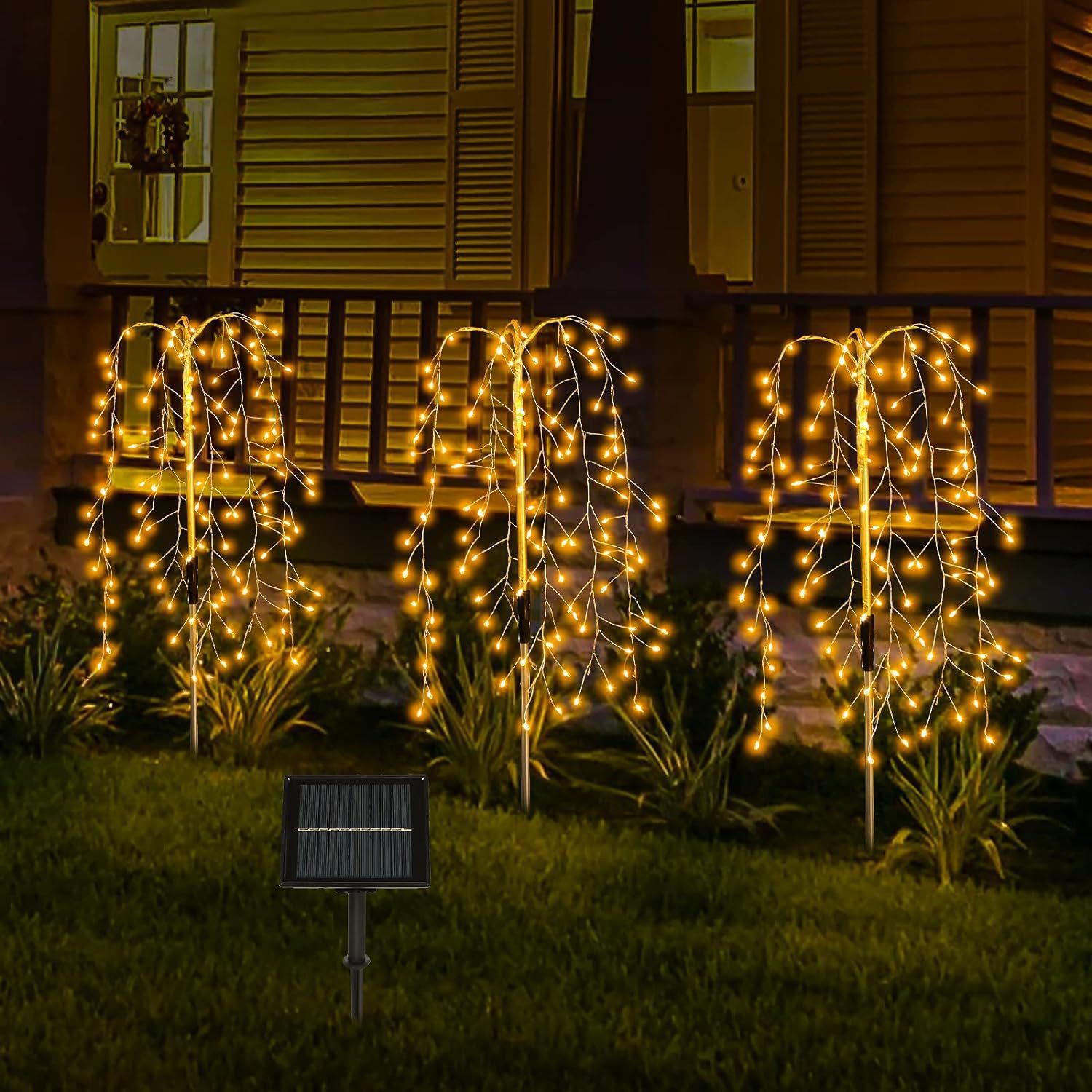 New solar-powered ground plug firecracker lights, led copper wire smoke lanterns, string Christmas festival atmosphere lights, courtyard lawn lights full figure