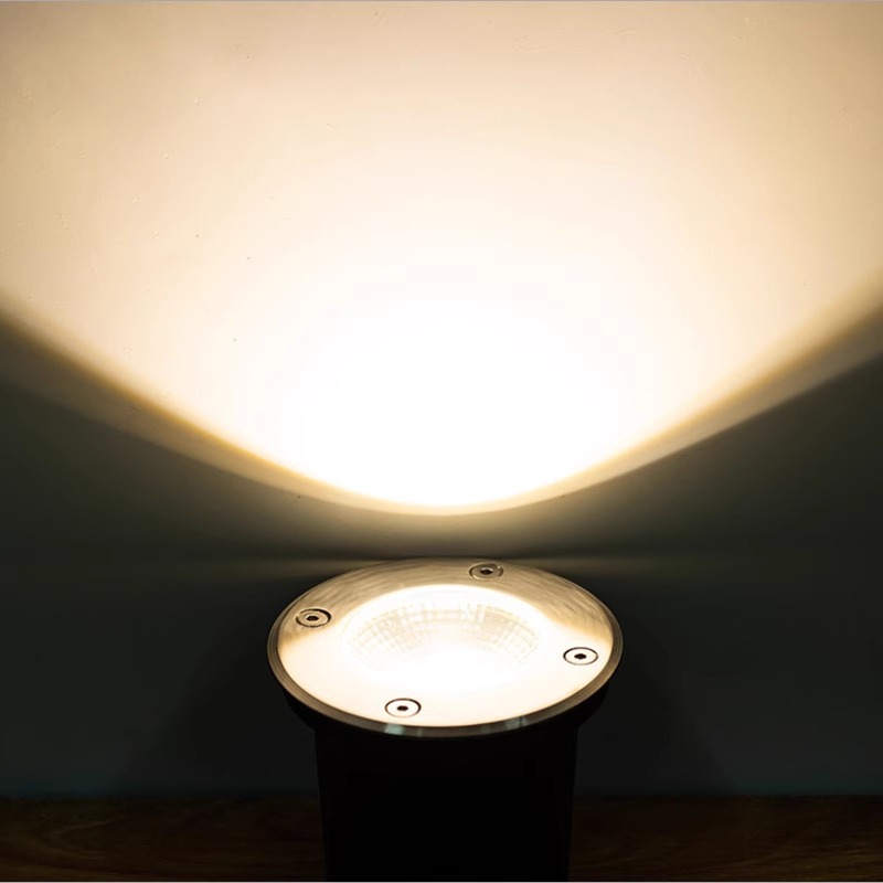 3w waterproof stainless steel cob ground light, circular square ground light, 1w outdoor embedded ground light, factory details Picture