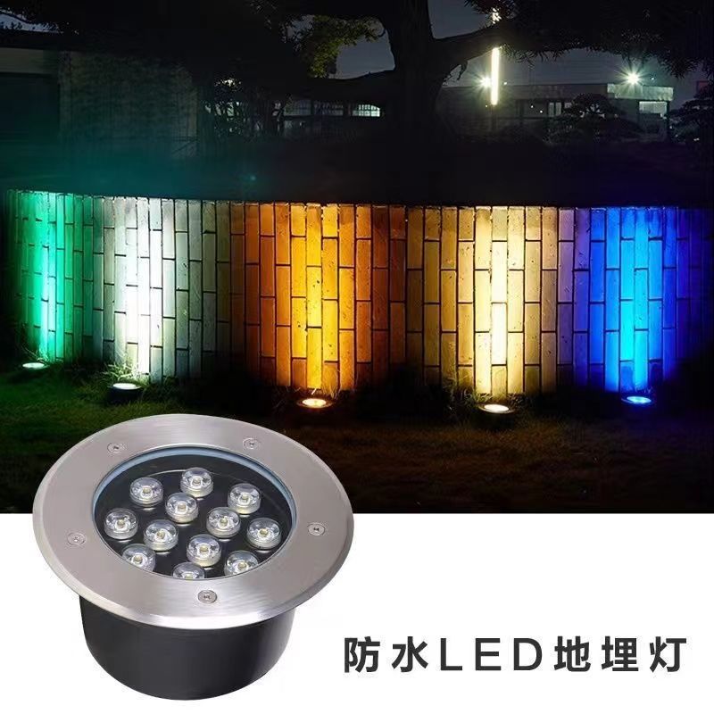 Embedded ground lights, led ground lights, spotlights, outdoor waterproof lawn lights, landscape lights, tree lights, underwater ground lights Specification drawing