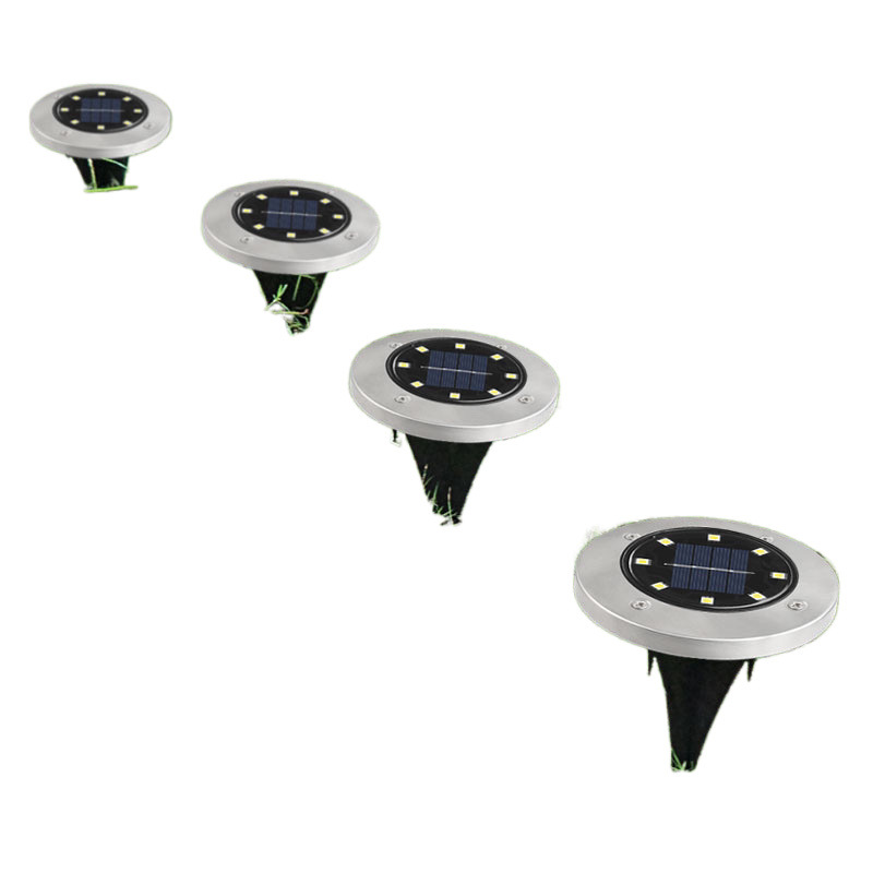 Solar ground lamps, outdoor household garden lamps, villa ground insertion lamps, lawn lamps, stainless steel ground insertion lamps, ground insertion model factory Item Picture