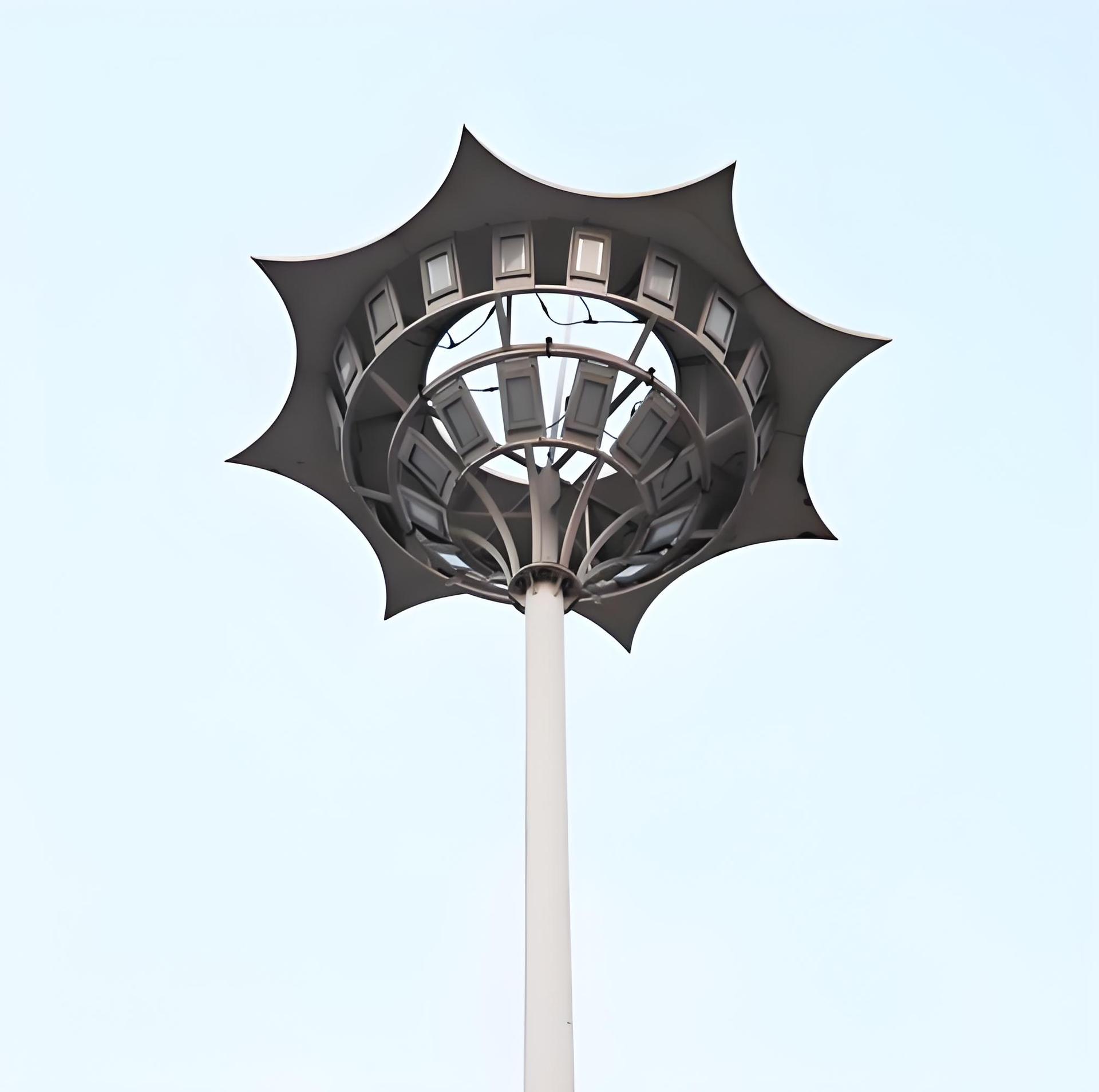 15-50 meter liftable/ladder type square high mast lights, outdoor basketball court floodlights, LED Gao Meihua lighting fixtures full figure