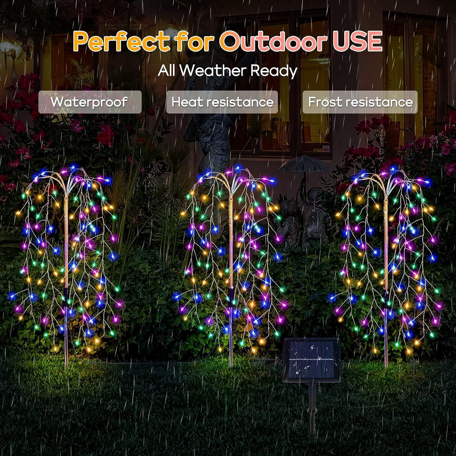 New solar-powered ground plug firecracker lights, led copper wire smoke lanterns, string Christmas festival atmosphere lights, courtyard lawn lights Application Scenario