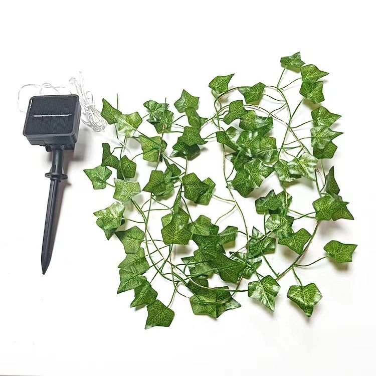 Wholesale of cross-border best-selling simulated green leaf led copper wire lamps, festival outdoor and courtyard decoration ivy rattan lamps Item Picture