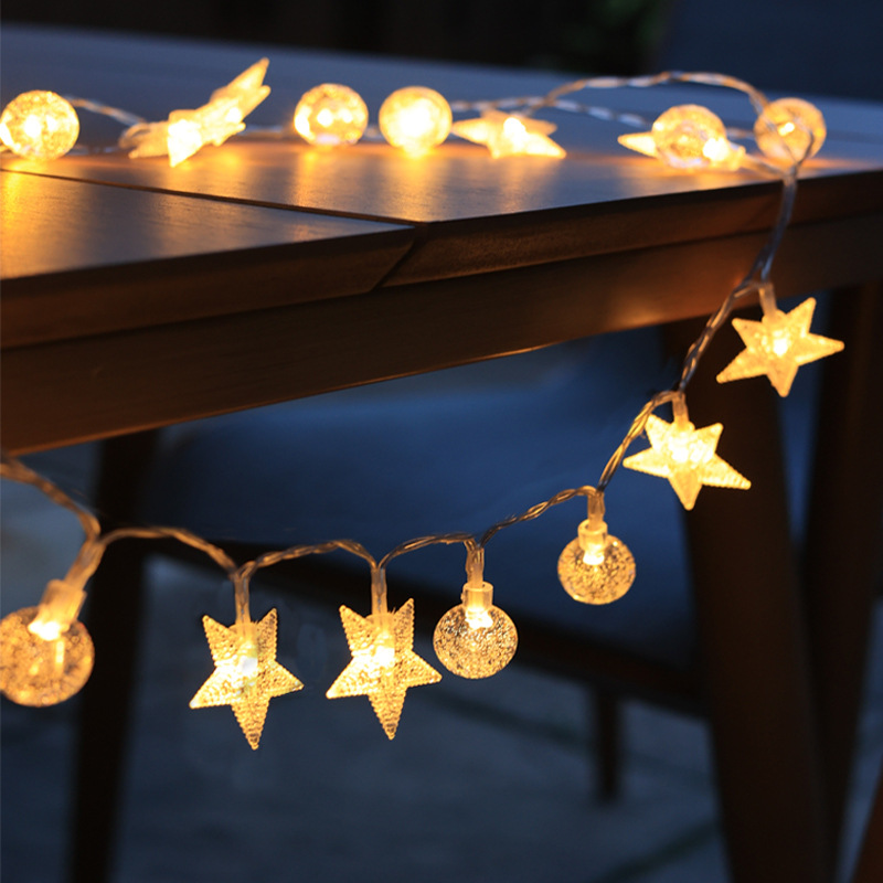 Solar outdoor lights, courtyard household light strings, outdoor waterproof terrace garden led ambient light strips, hanging tree color lights details Picture