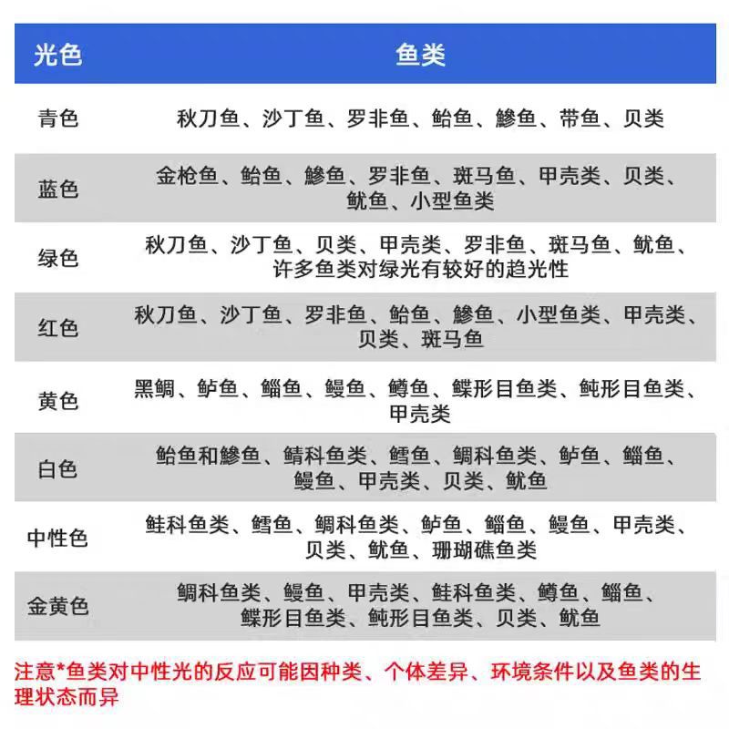 LED fish collection lights 1000W, 1200W, raft fishing fish attraction lights, Marine fish attracting and fishing lights, blue light sea fishing and night fishing fish gathering lights Application Scenario