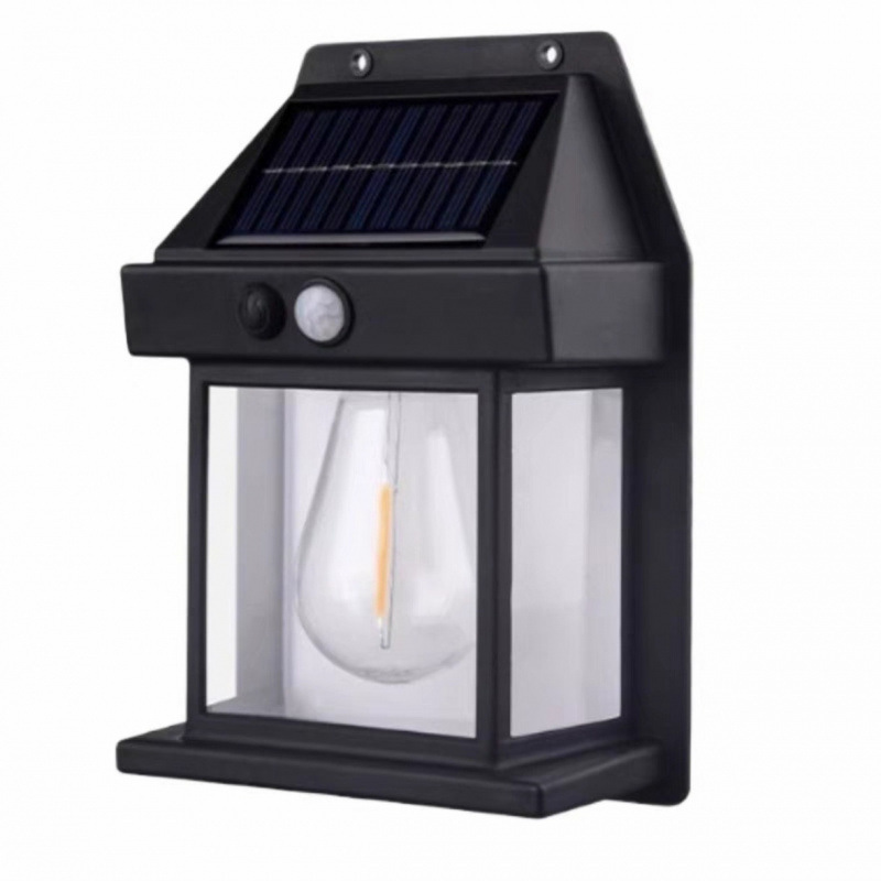 Outdoor courtyard wall lamps, human-sensing road lamps, household solar lighting lamps, outdoor lamps, solar panels Item Picture