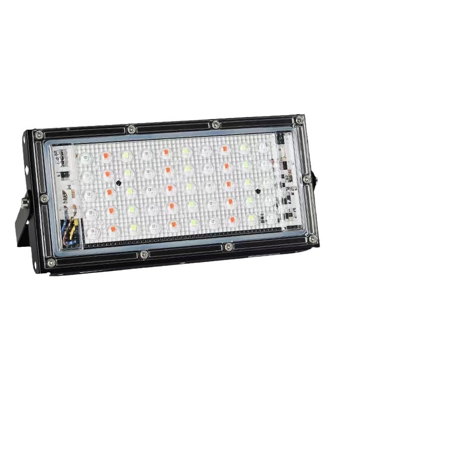Cross-border indoor and outdoor floodlight strip remote control plug 50WLEDRGB color floodlight 220V in stock supply Item Picture